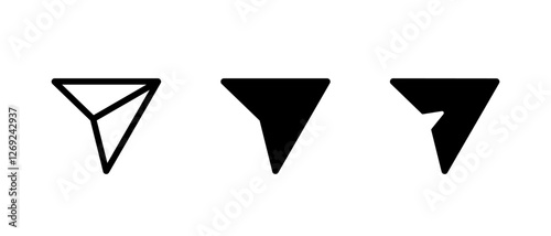 Share, send icon set isolated on white background. Social media paper plane sign symbol