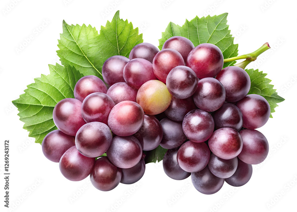 Fototapeta premium tow grape on isolated on transparent background png