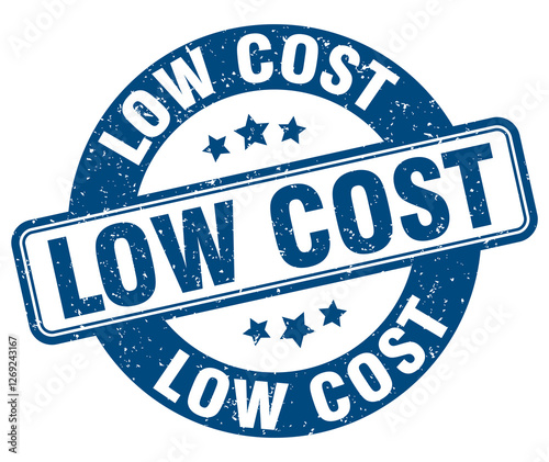 low cost stamp. low cost label. round grunge sign