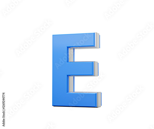 Free Download Blue Capital Letter E Gleams With Its Sleek Modern Design Bold Font With Sharp Edges 3D Illustration - GFXLoad