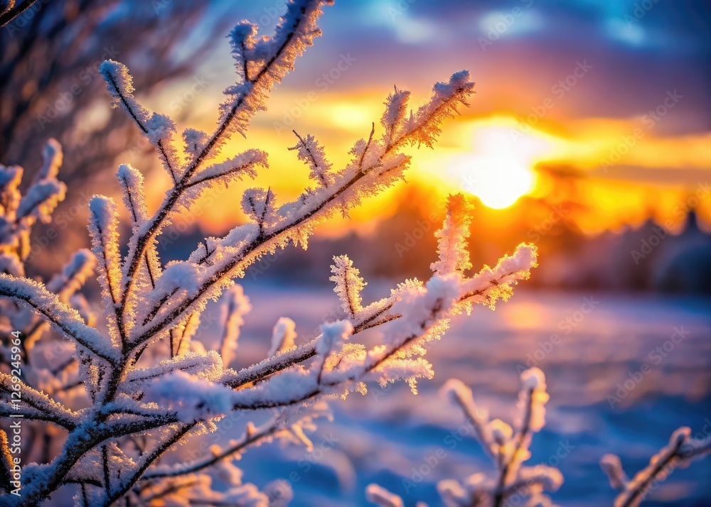 Tilt-shift magic transforms a frosty sunrise into a miniature winter wonderland. Tilt-shift magic transforms a frosty sunrise into a miniature winter wonderland.