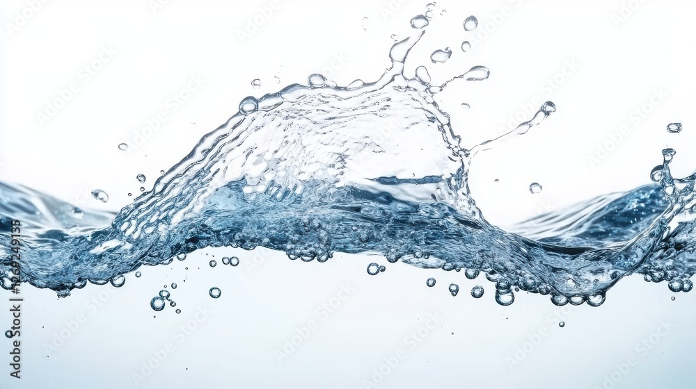A splash of water with many small bubbles A splash of water with many small bubbles