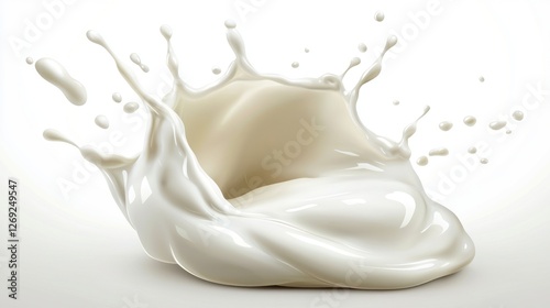 Realistic 3D Milk and Cream Wave Splash