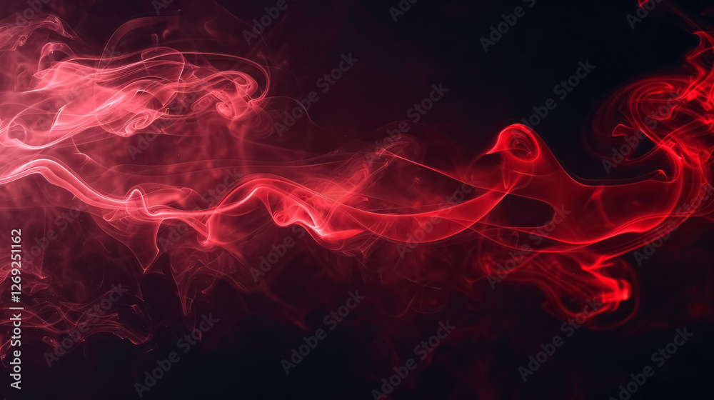 Artificial magic smoke in red light against a black background, creating a mystical and enchanting atmosphere. Artificial magic smoke in red light against a black background, creating a mystical and enchanting atmosphere.