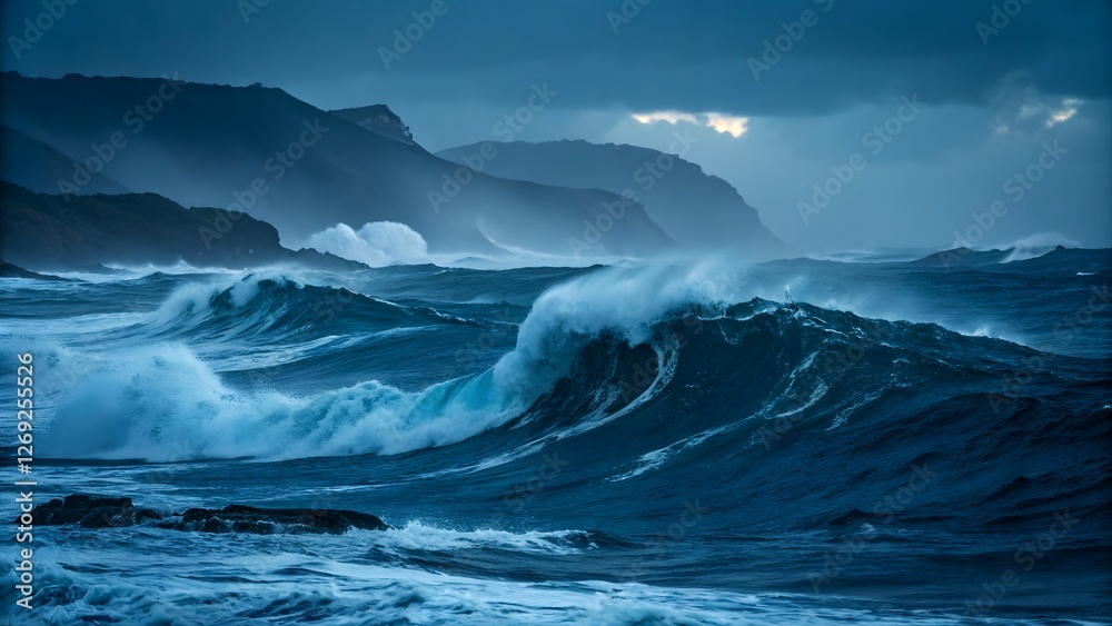 Fototapeta premium storm ocean waves