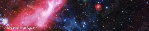Multicolor outer space. Star field and nebula in deep space many light years ...