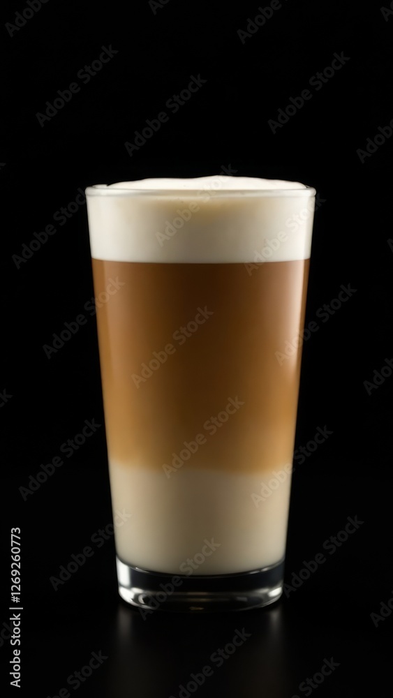 Glass cup of hot cappuccino coffee, latte with whipped cream. Idea for a delicious breakfast at home or in a cafe. Photo minimalism in low key Glass cup of hot cappuccino coffee, latte with whipped cream. Idea for a delicious breakfast at home or in a cafe. Photo minimalism in low key