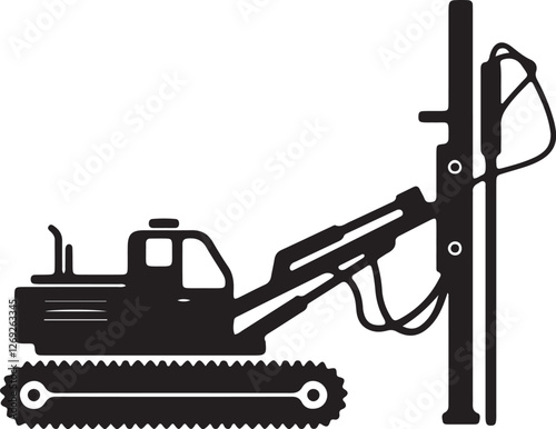 Illustration of heavy equipment vehicle for installing earth nails