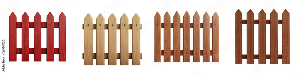Decorative Wooden Picket Fences in Various Styles and Colors for Marking Garden and Yard Boundaries Providing Protection and Adding Rustic Charm to the Outdoor Environment Decorative Wooden Picket Fences in Various Styles and Colors for Marking Garden and Yard Boundaries Providing Protection and Adding Rustic Charm to the Outdoor Environment