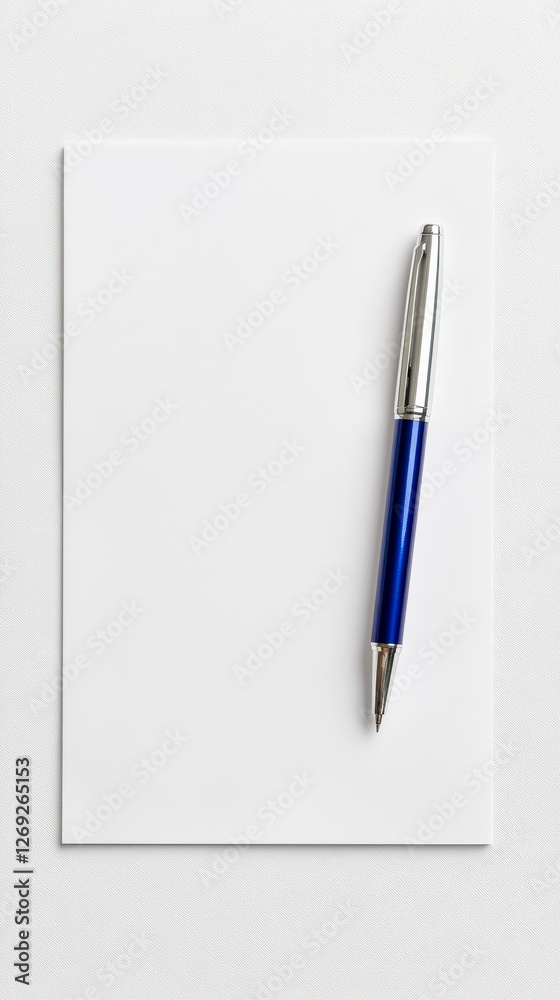 Blank document mockup on a clean white surface Blank document mockup on a clean white surface
