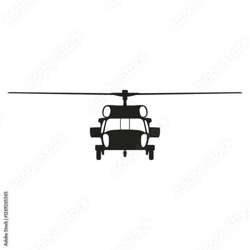 blackhawk helicopter silhouette black and white