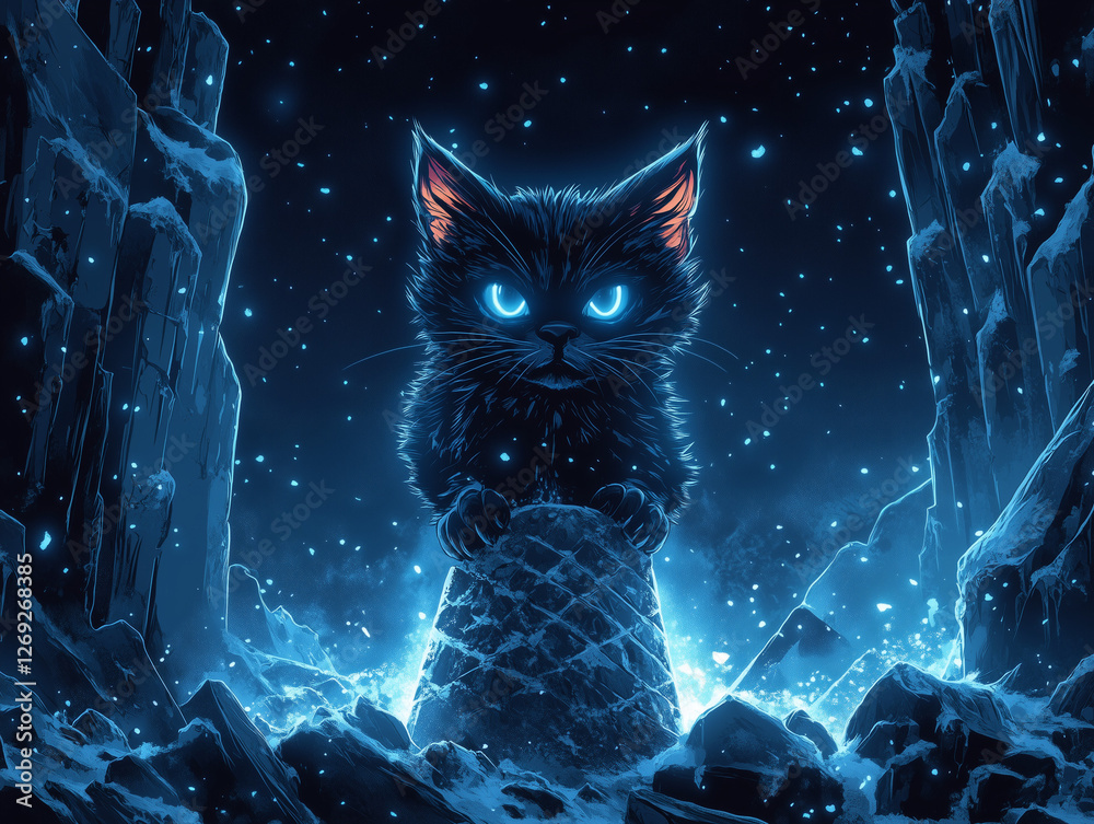 black cat on a dark background black cat on a dark background