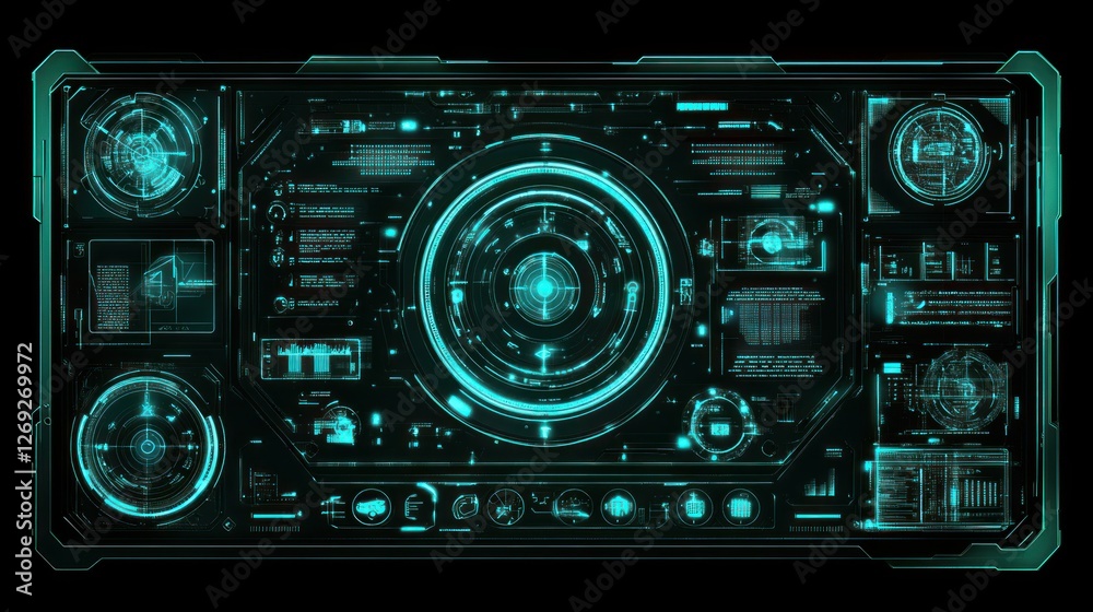 Fototapeta premium Futuristic Technology Interface Digital Dashboard Display