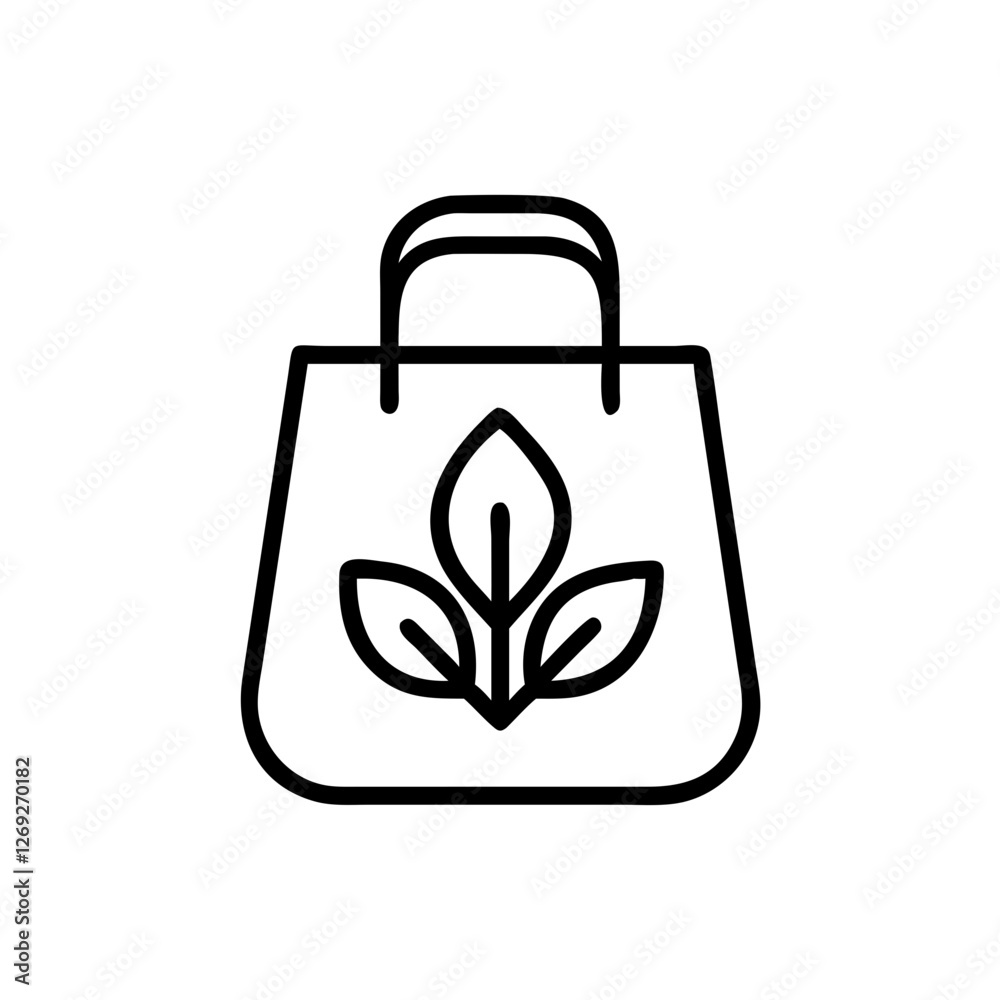 Eco-friendly shopping bag with leaf design Eco-friendly shopping bag with leaf design