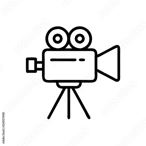 Vintage film camera on tripod