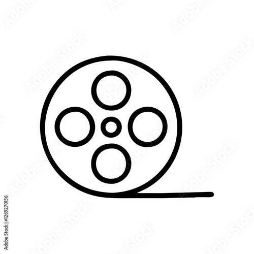 Film reel illustration in minimalist style