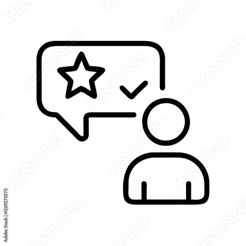 Person giving feedback in a conversation bubble