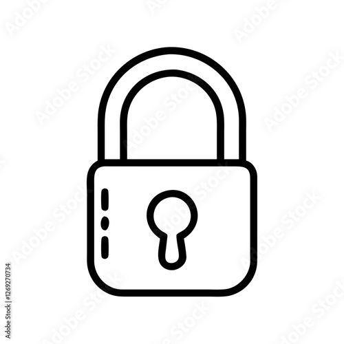 Vector outline security lock icon representing safety and protection