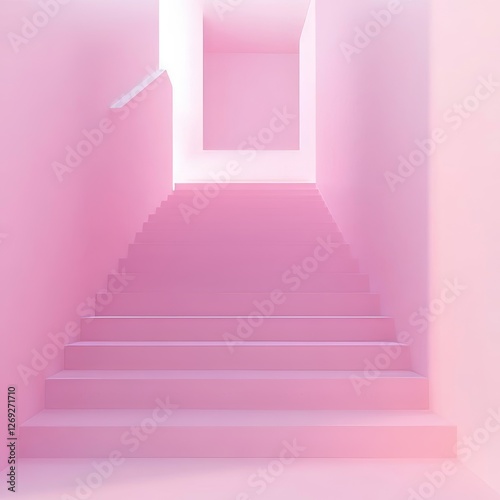 Staircase. 3d vector illustration. Can be used as background