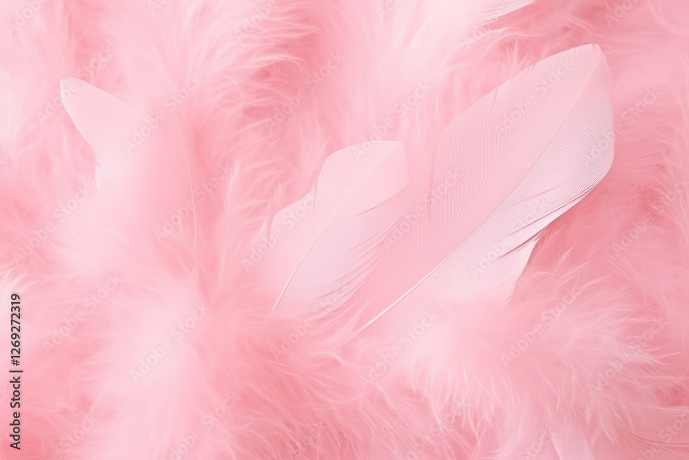 Fototapeta premium A soft, pink feather texture creates a fluffy and delicate appearance, perfect for fashion, decor, or crafts.