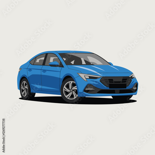 Blue Car vector illustration concept