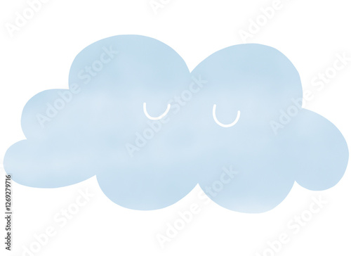 blue cloud on white background
