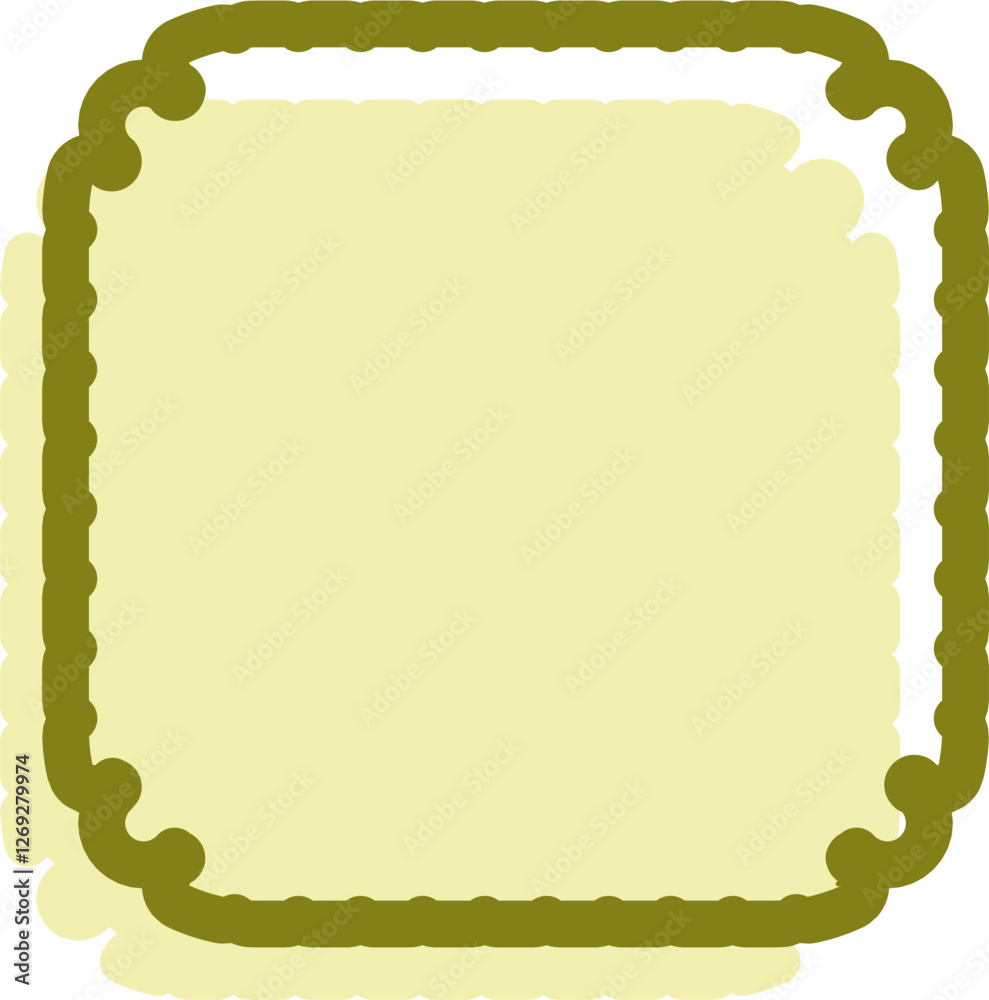 Obraz premium Abstract scalloped shape with a textured outline. Perfect for modern design elements, stickers, labels, frames, and creative backgrounds. Scalable vector format for digital and print use.