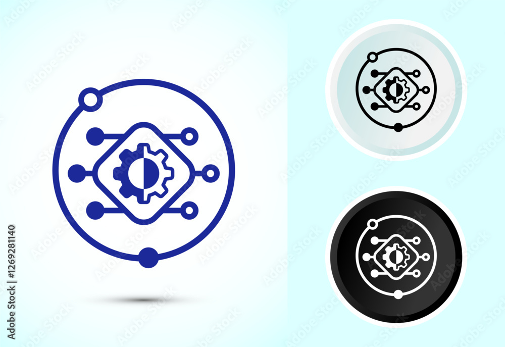 Digital transformation icon. Digitalization sign suitable for mobile apps, and web designs Digital transformation icon. Digitalization sign suitable for mobile apps, and web designs