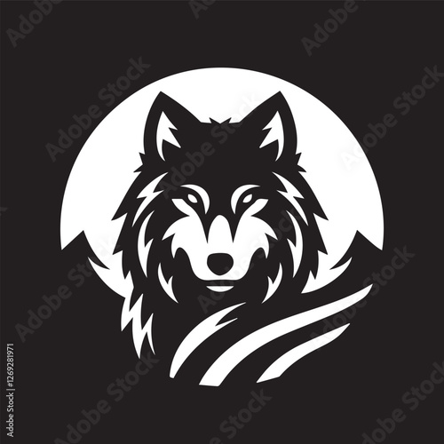 Wolf icon logo black silhouette vector illustration