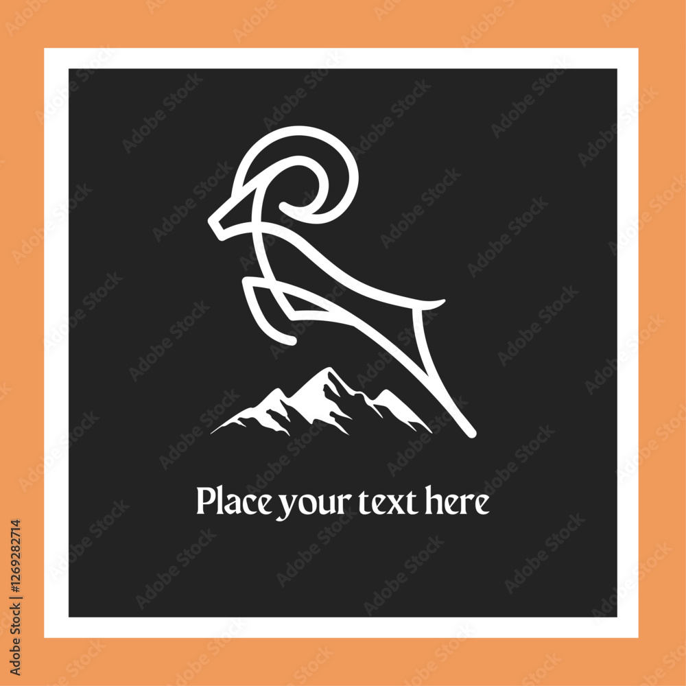 silhouette of a ibex logo for any media uses silhouette of a ibex logo for any media uses