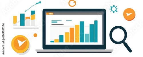 KPI Report On Laptop, 