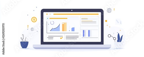 KPI Report On Laptop, 