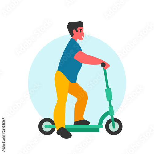man with electric scooter
