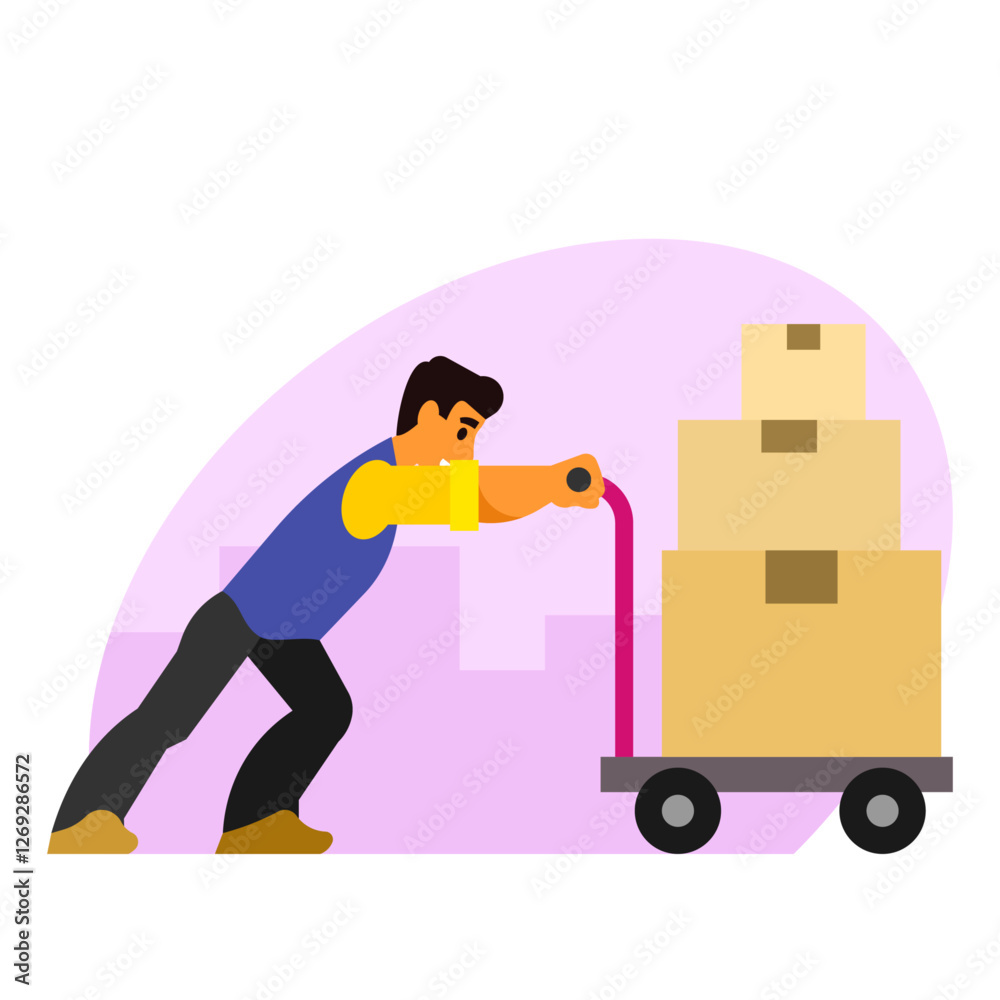 loader transporting boxes loader transporting boxes