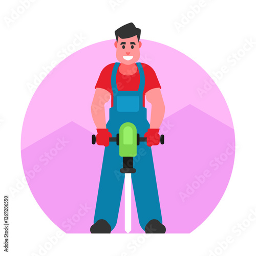 worker with jackhammer