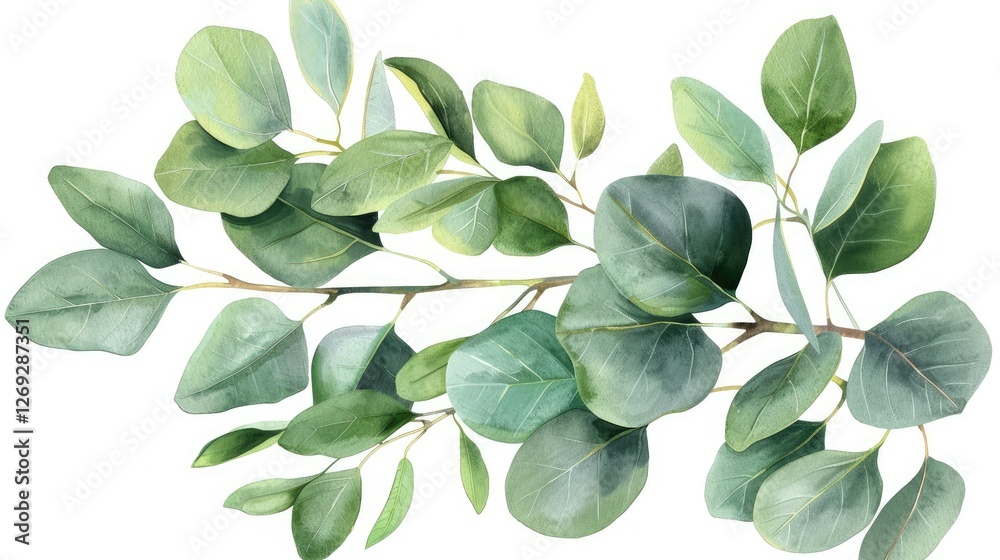 Fototapeta premium Elegant eucalyptus leaves arrangement