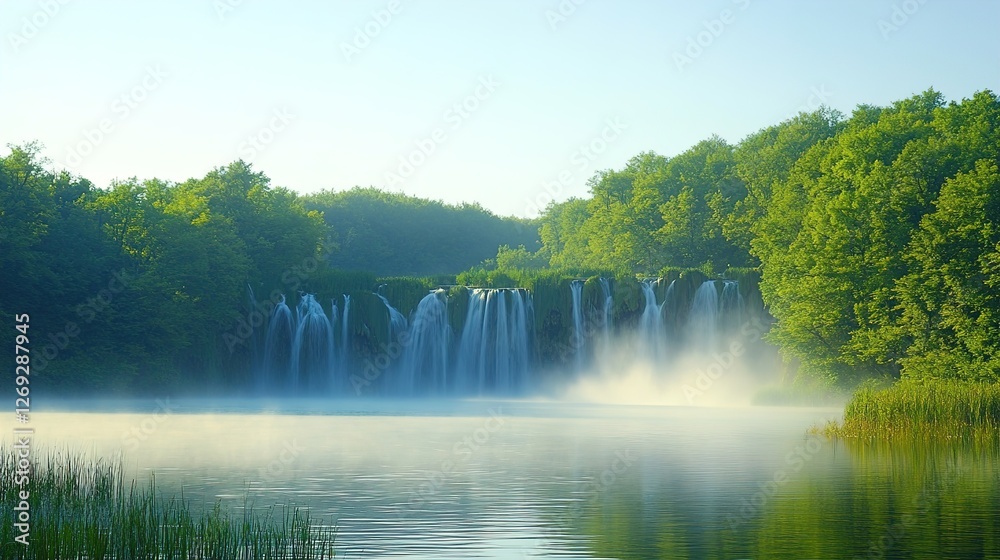 Naklejka premium waterfall in the forest