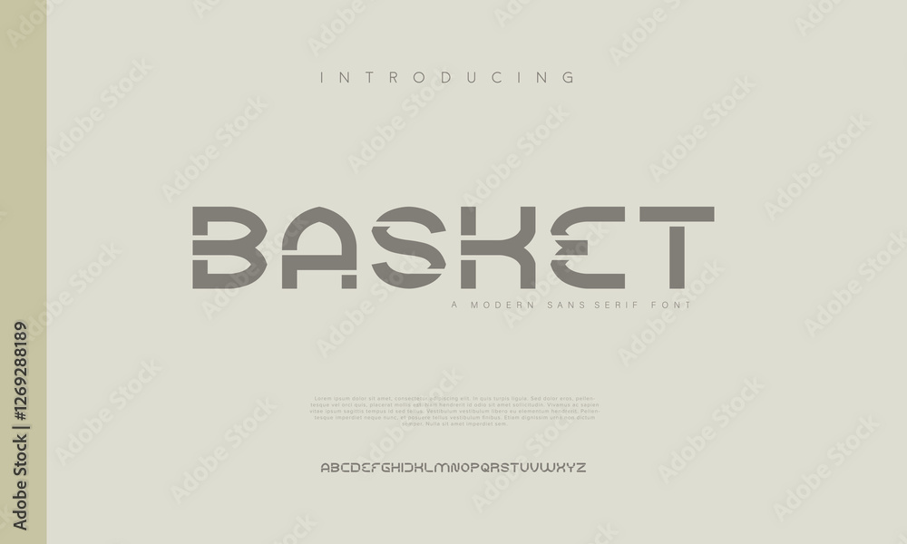 Abstract Fashion font alphabet. Minimal modern urban fonts for logo, brand etc. Typography typeface uppercase lowercase and number vector illustration.

