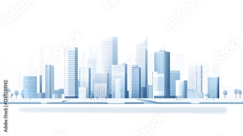 Modern city skyline, urban landscape, buildings, day, background, design, illustration, website