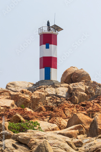 Ganh Den lighthouse is located in Phu Hanh hamlet, An Ninh commune, Tuy An district, Phu Yen province.  photo