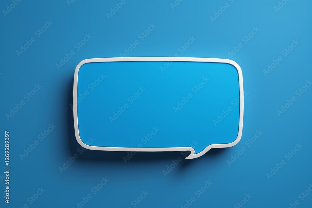 Naklejka premium arafed speech bubble on a blue background with shadow