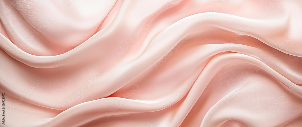 Fototapeta premium Soft Pink Silk Fabric Draped in Elegant Waves and Folds a Luxurious Textured Background