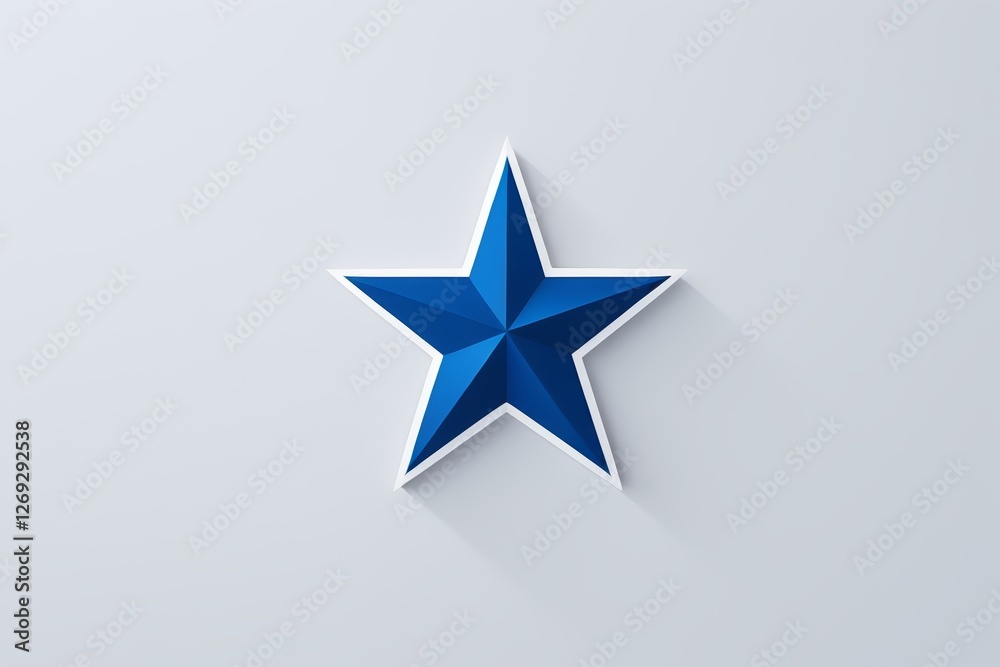 a blue star with a long shadow on a gray background a blue star with a long shadow on a gray background