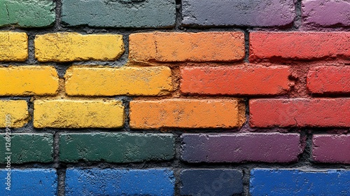 colored brick wall