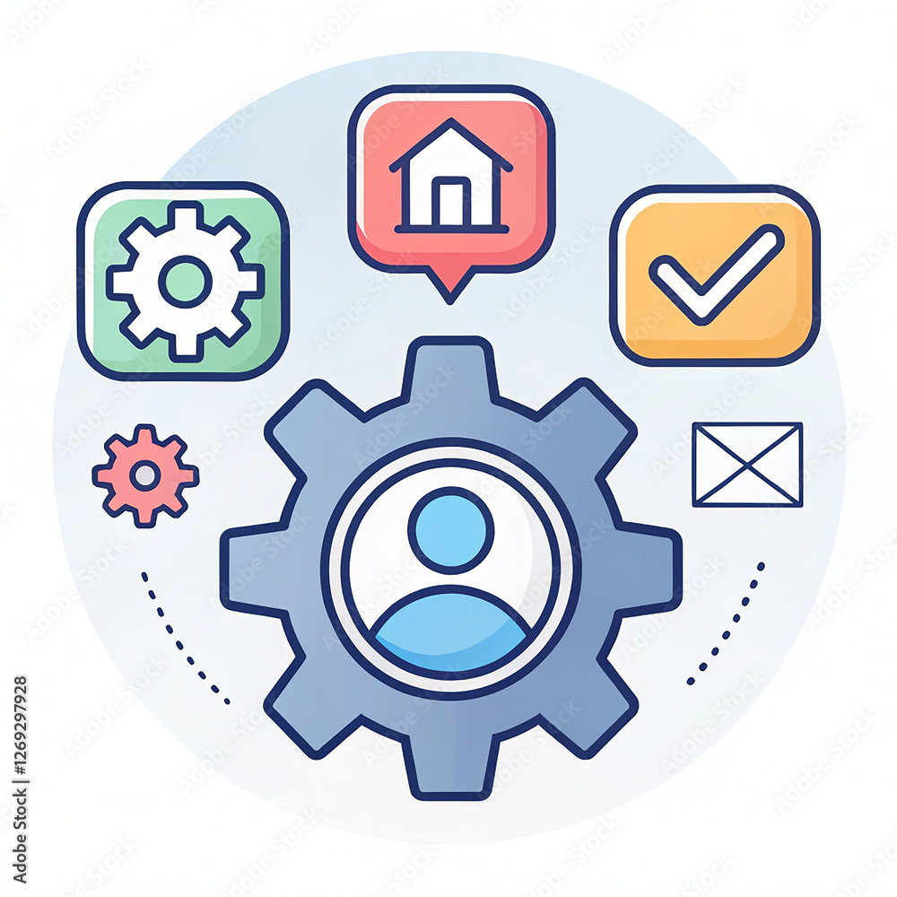 Modern UI/UX Settings and User Management Icon – Clean & Minimal Modern UI/UX Settings and User Management Icon – Clean & Minimal