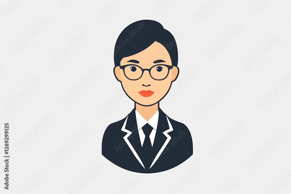 there is a woman in a suit and glasses with a tie there is a woman in a suit and glasses with a tie