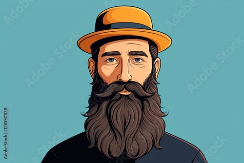 Wallpaper Mural a close up of a man with a beard wearing a hat Torontodigital.ca