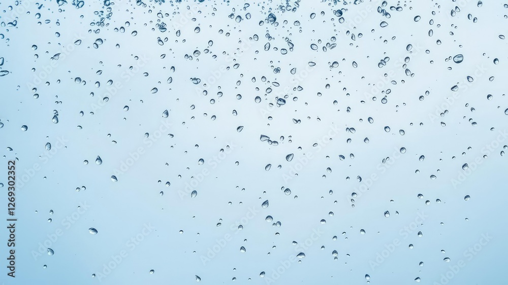 Tiny blue water drops falling from a clear sky, creating a mesmerizing visual effect, natural wonder, clear sky Tiny blue water drops falling from a clear sky, creating a mesmerizing visual effect, natural wonder, clear sky