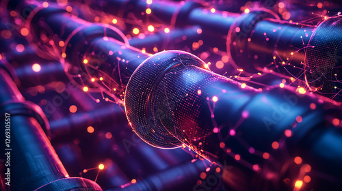 Glowing Pink and Orange Pipes with Energy Flow

 photo