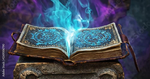 Open Spell Book Emitting Magical Energy Fantasy Concept Glowing Aura